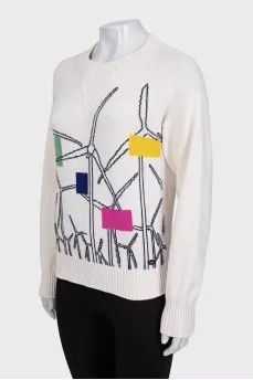 White cashmere sweater