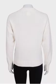 White cashmere sweater