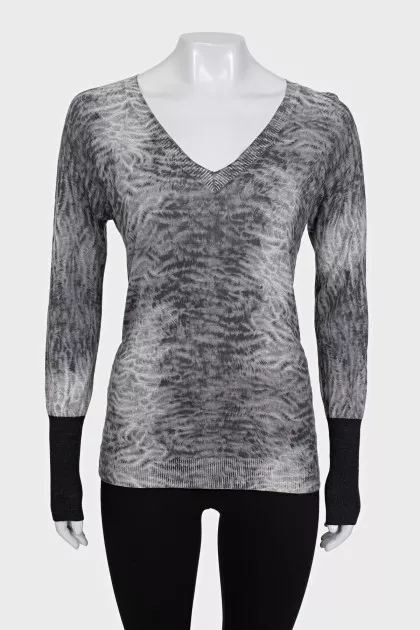 Gray slim-fit pullover
