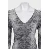 Gray slim-fit pullover
