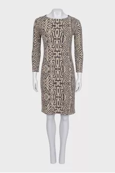 Straight dress with print