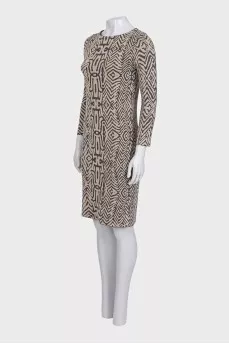 Straight dress with print