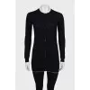 Long black cardigan with buttons