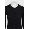 Long black cardigan with buttons