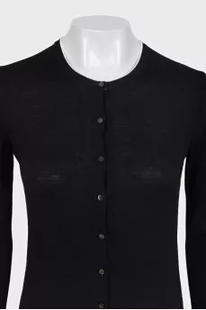 Long black cardigan with buttons
