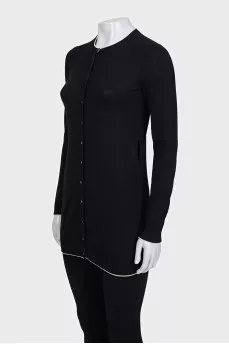 Long black cardigan with buttons
