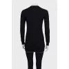 Long black cardigan with buttons