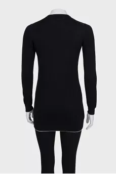 Long black cardigan with buttons