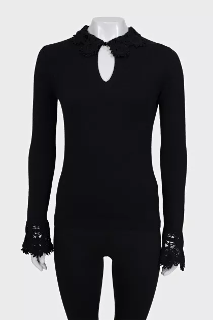 Wool and cashmere button-down jumper