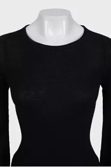 Black jumper with buttons on the sleeves