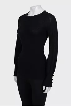 Black jumper with buttons on the sleeves