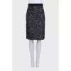 Silk printed zipper skirt