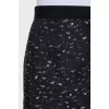 Silk printed zipper skirt