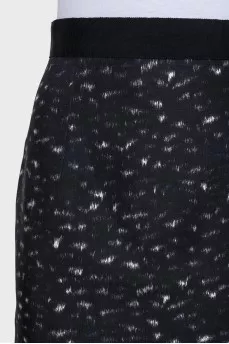 Silk printed zipper skirt