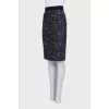 Silk printed zipper skirt