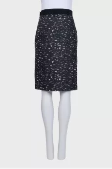 Silk printed zipper skirt