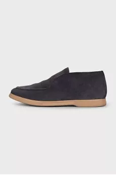 Men's grey suede loafers