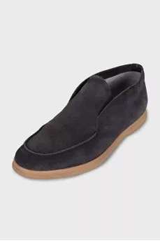 Men's grey suede loafers