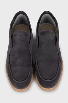 Men's grey suede loafers