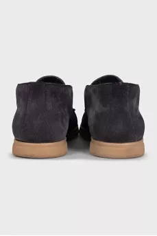 Men's grey suede loafers
