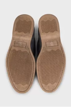 Men's grey suede loafers