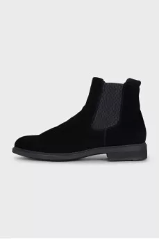Men's black suede boots