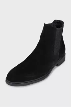 Men's black suede boots