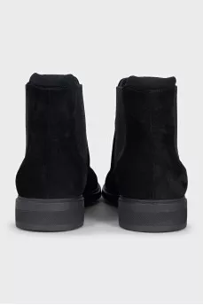 Men's black suede boots