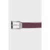 Men's burgundy leather belt