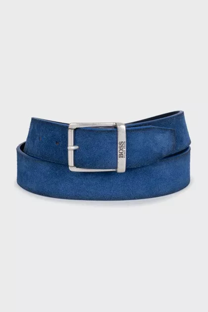 Men's blue suede belt