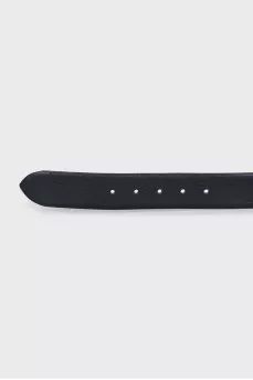 Men's black belt with branded embossing