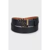 Men's black belt with branded embossing