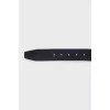 Men's black leather belt with a silver buckle