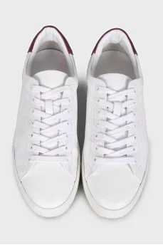 Men's leather sneakers with a contrasting heel