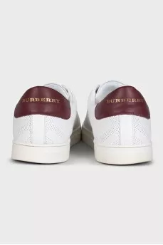 Men's leather sneakers with a contrasting heel