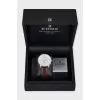 Men's silver watch with a leather strap