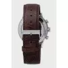 Men's silver watch with a leather strap