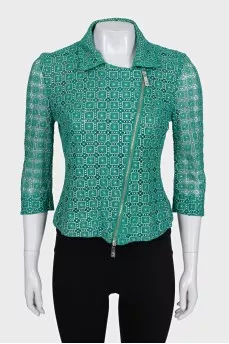 Lace jacket with zipper