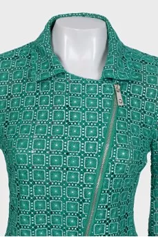 Lace jacket with zipper