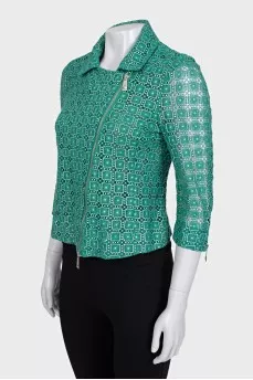 Lace jacket with zipper