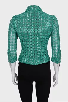 Lace jacket with zipper