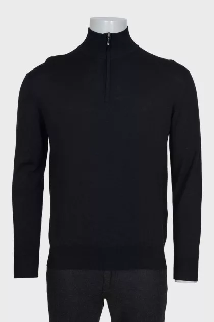 Men's wool jumper with a zipper