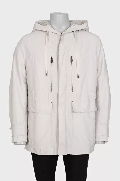 Men's beige parka