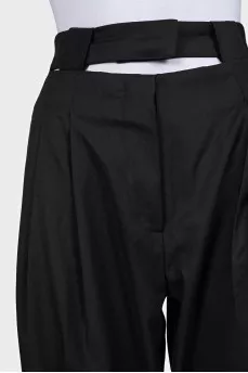 Black high-waisted wide-leg trousers