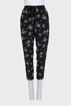 Silk suit with floral print