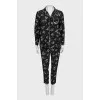 Silk suit with floral print