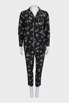 Silk suit with floral print