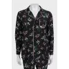 Silk suit with floral print
