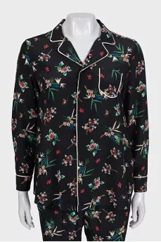 Silk suit with floral print