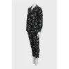 Silk suit with floral print